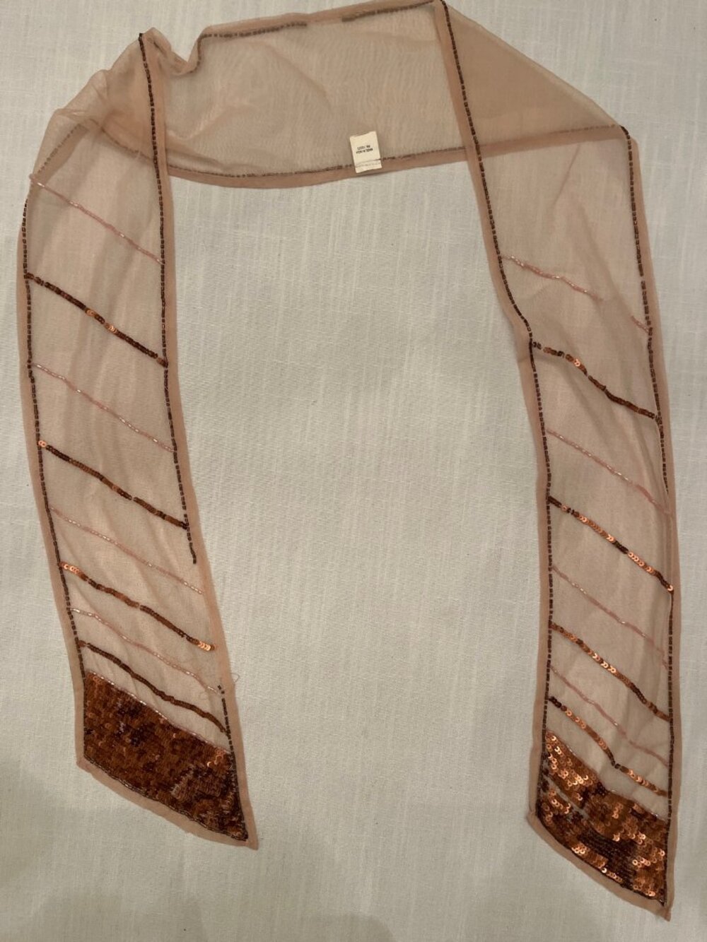 Blush Copper Sequin Evening Scarf